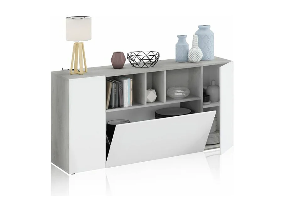 Aparador Coup Blanco Artik (Blanco Mate) - Gris Cemento