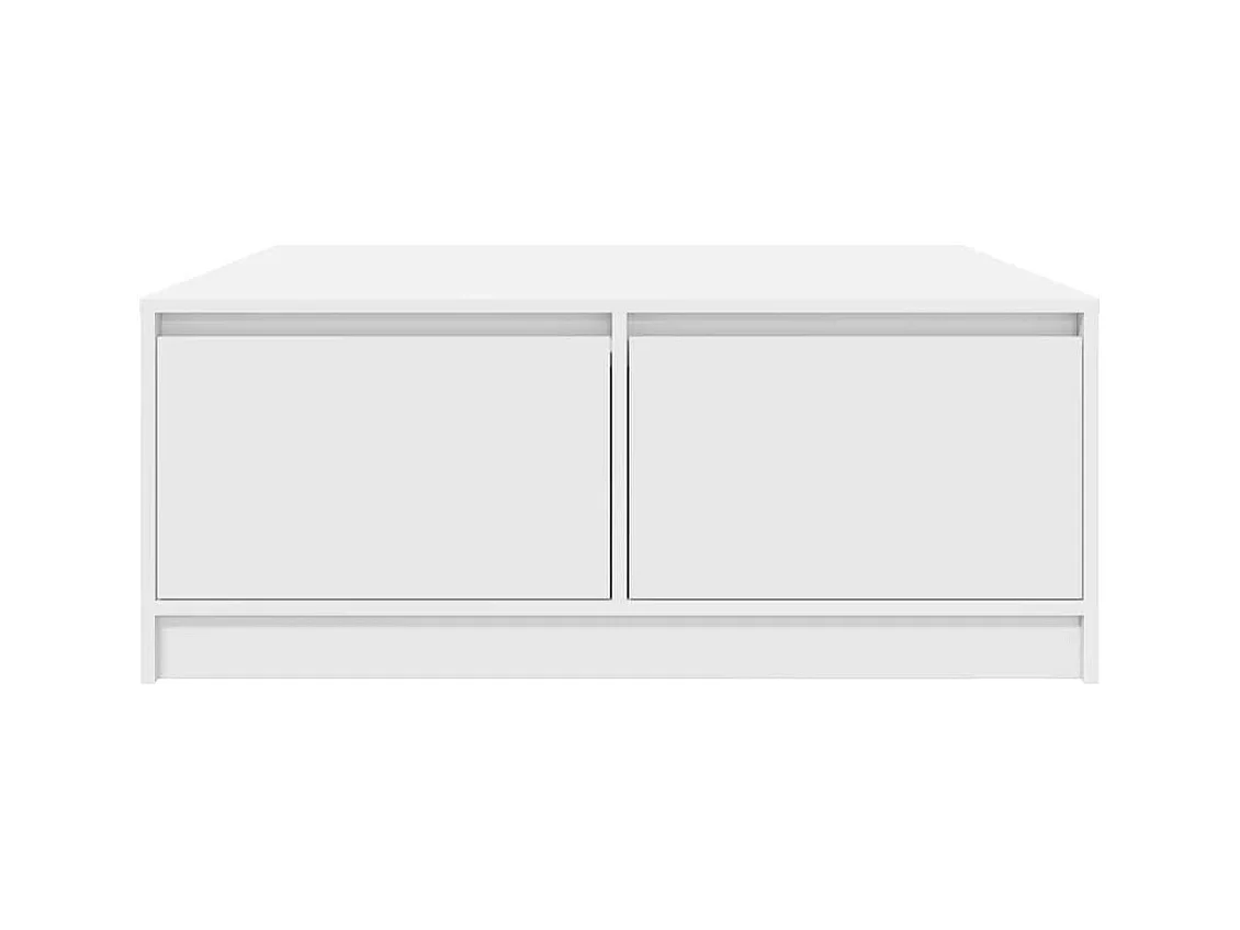 Mesa de centro con cajones blanca 100x100x40 cm