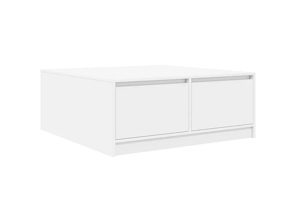 Salontafel met lades 100x100x40 cm wit