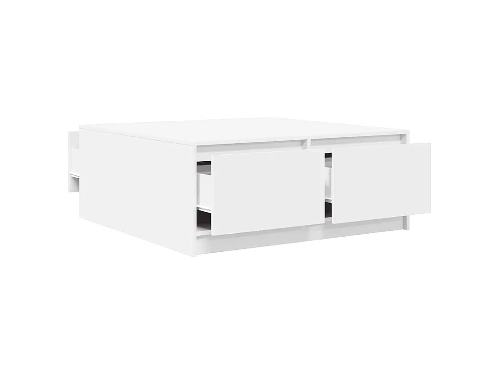 Salontafel met lades 100x100x40 cm wit