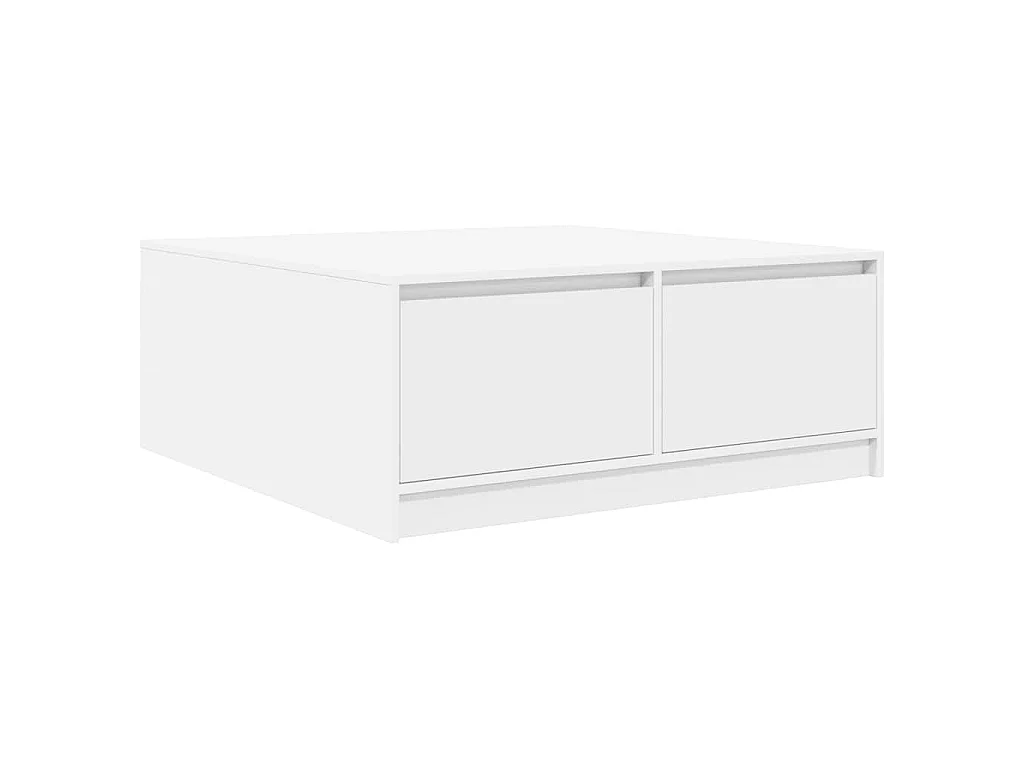 Salontafel met lades 100x100x40 cm wit