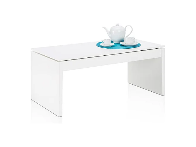 Mesa de centro elevable Evan Blanco Brillo