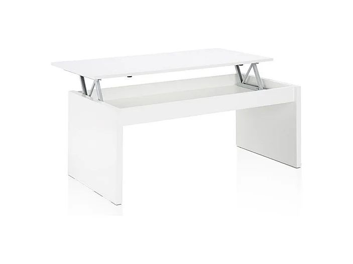 Mesa de centro elevable Evan Blanco Brillo