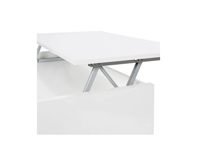 Mesa de centro elevable Evan Blanco Brillo