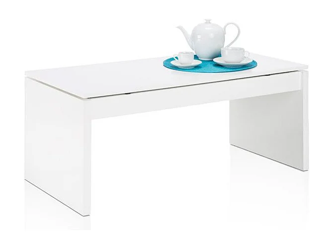 Mesa de centro elevable Evan Blanco Brillo