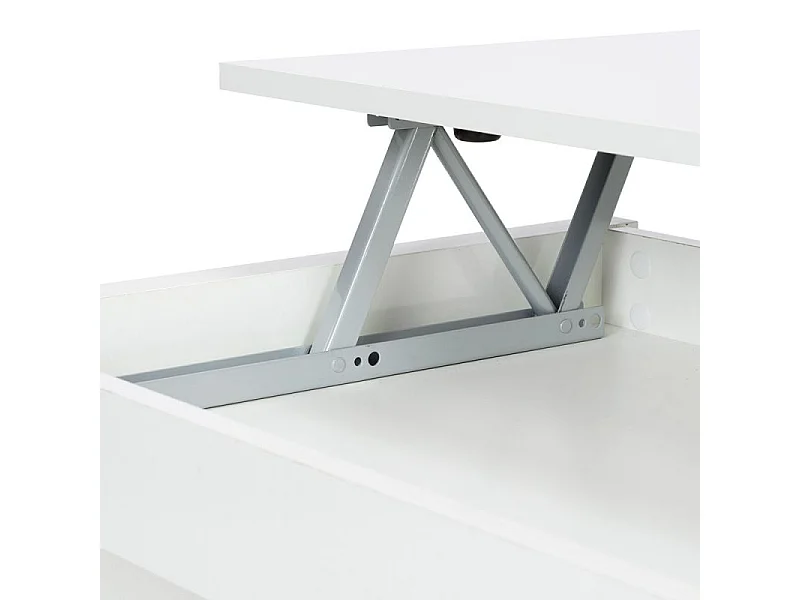 Mesa de centro elevable Evan Blanco Brillo