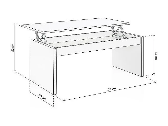 Mesa de centro elevable Evan Blanco Brillo