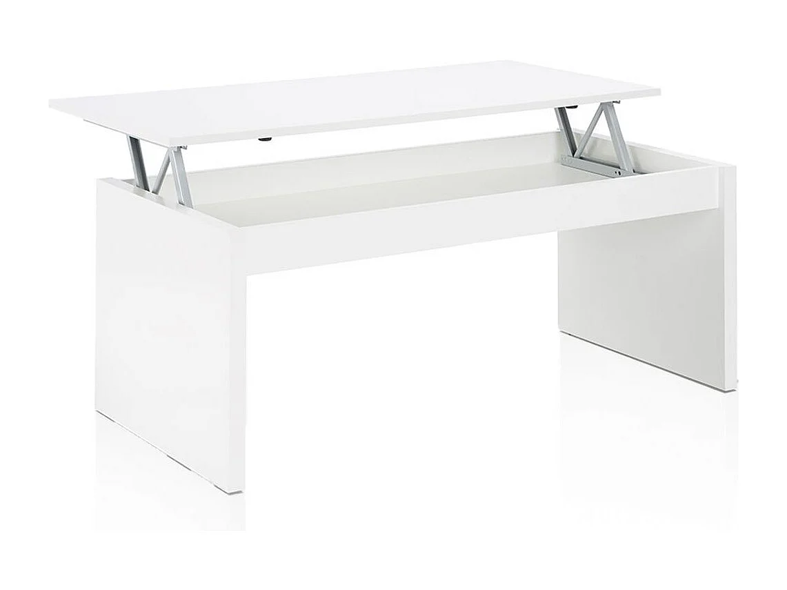 Mesa de centro elevable Evan Blanco Brillo