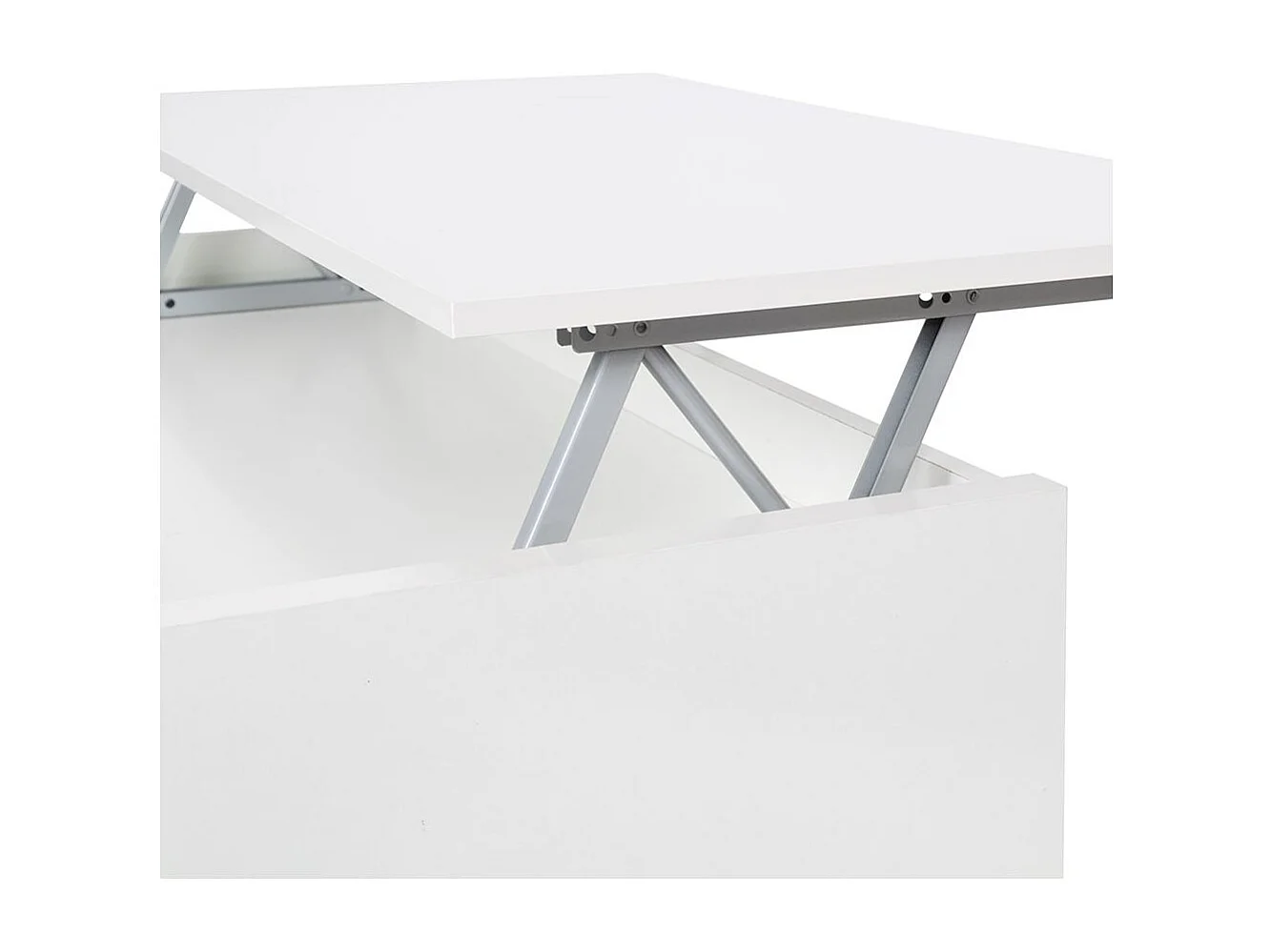 Mesa de centro elevable Evan Blanco Brillo