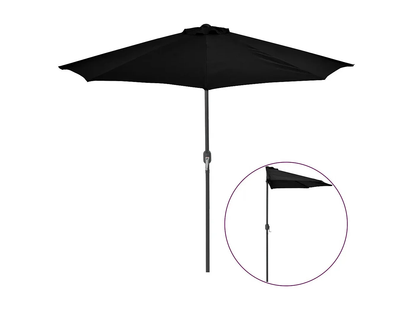 Parasol de balcon mât en aluminium