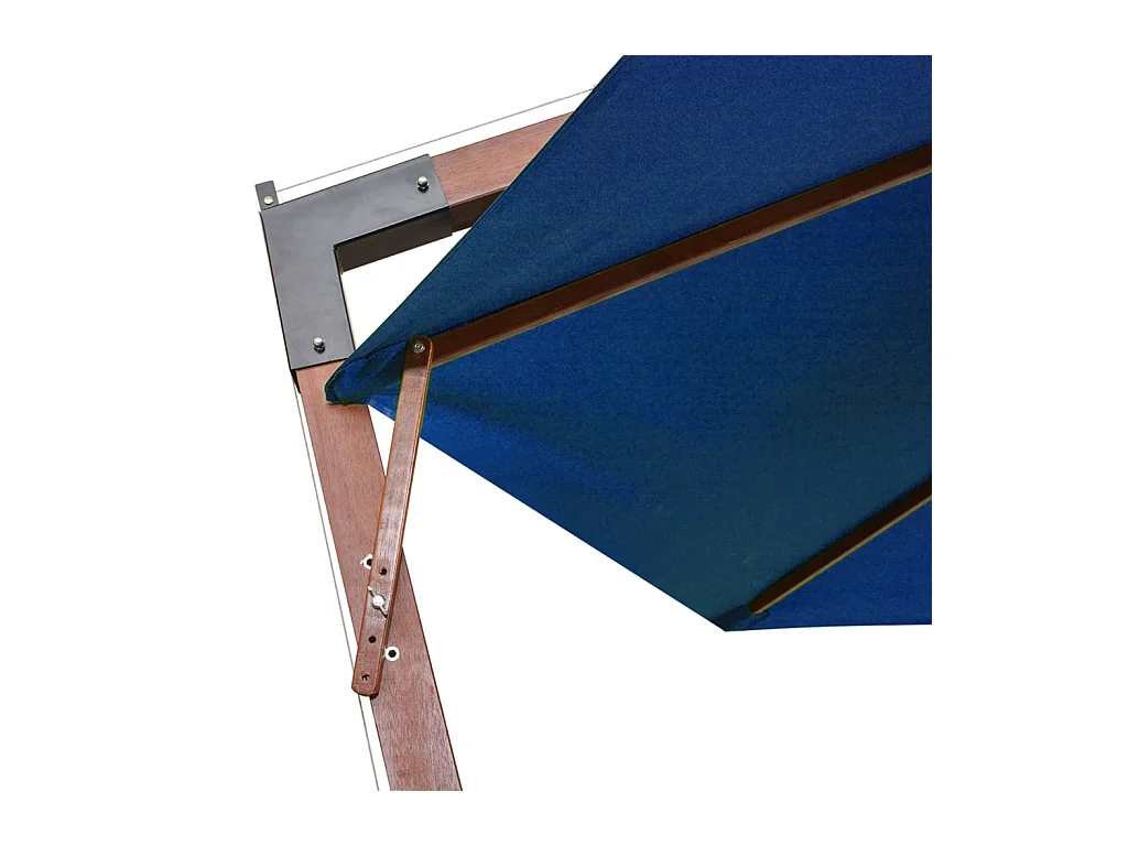 Ampelschirm mit Mast Azurblau 3,5x2,9 m Massivholz Tanne