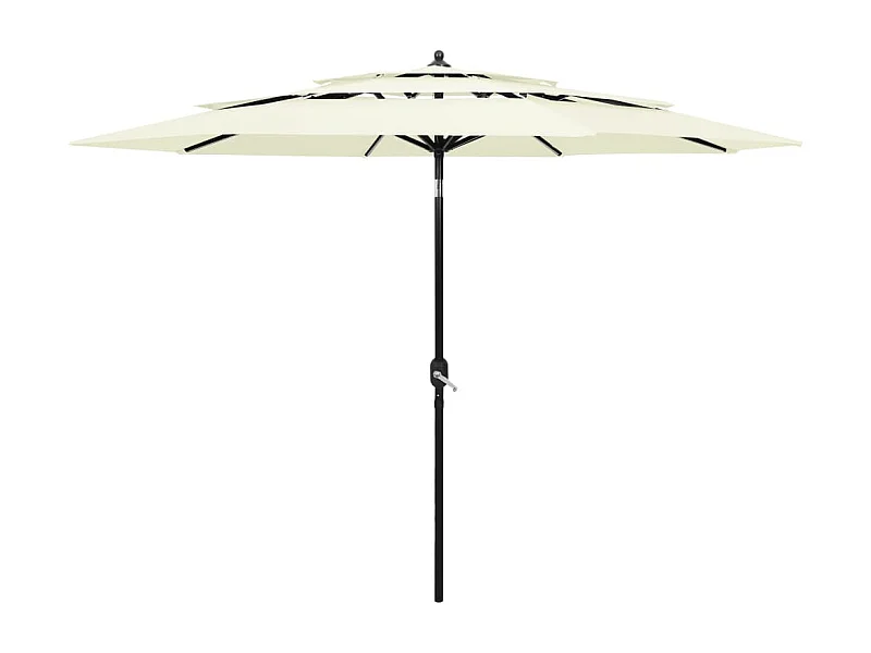 Parasol à 3 niveaux avec mât en aluminium 3 mètres