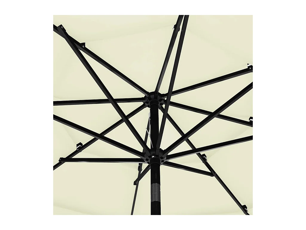 Parasol à 3 niveaux avec mât en aluminium 3 mètres