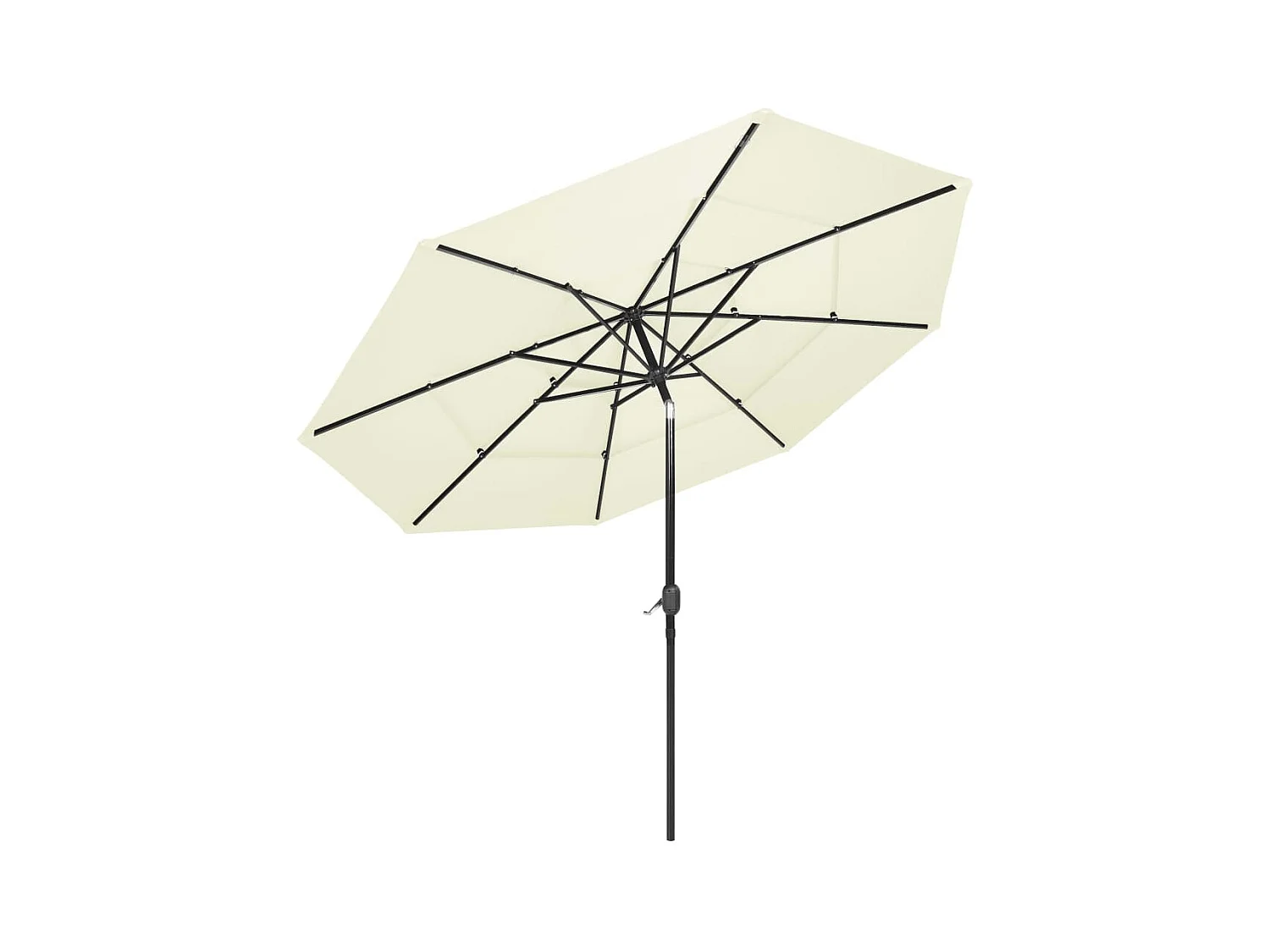 Parasol à 3 niveaux avec mât en aluminium 3 mètres