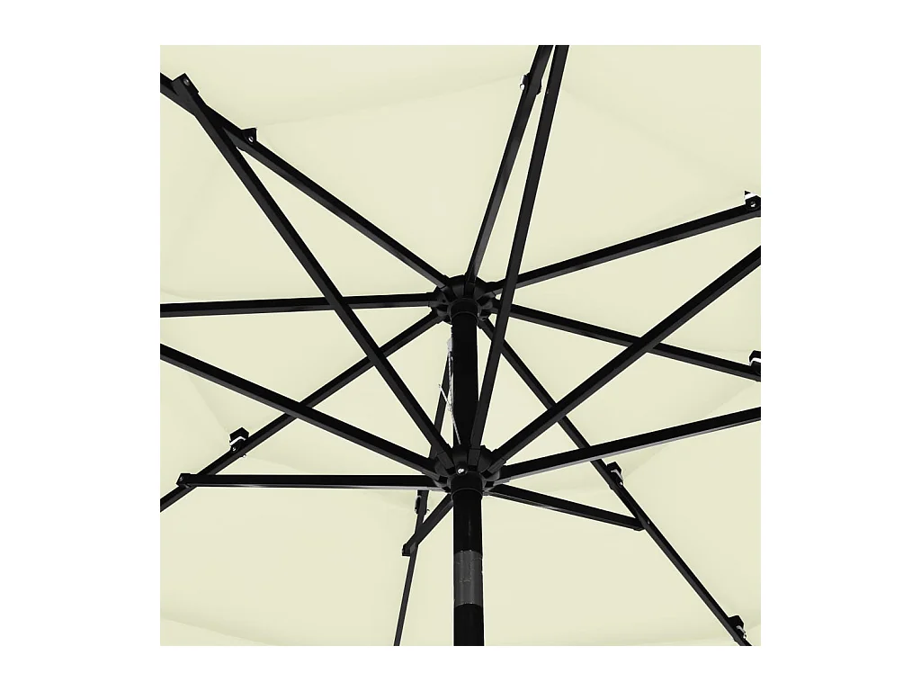 Parasol à 3 niveaux avec mât en aluminium 3 mètres