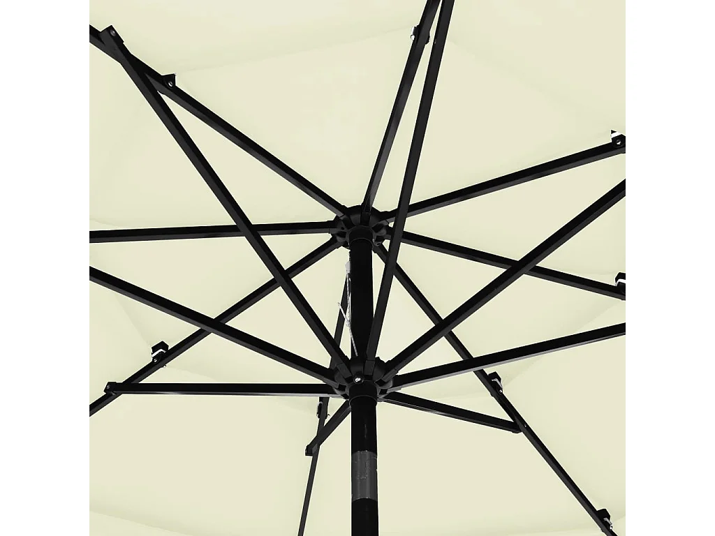 Parasol à 3 niveaux avec mât en aluminium 3 mètres