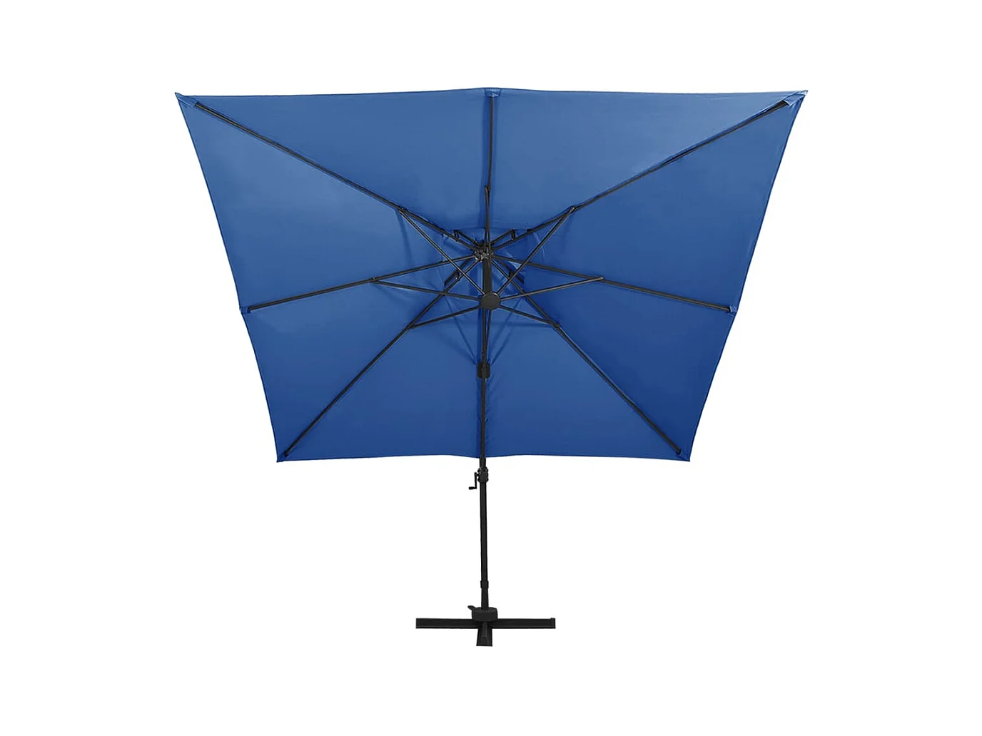 Sombrilla jardín voladiza cubierta doble azul celeste 300x300cm