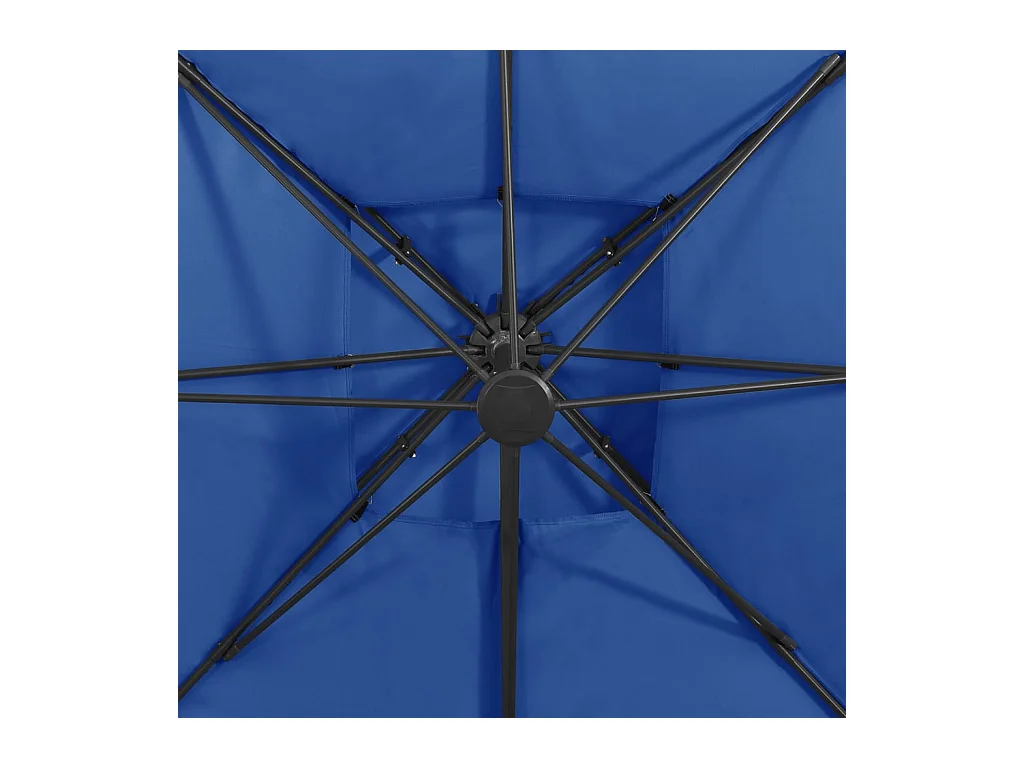 Sombrilla jardín voladiza cubierta doble azul celeste 300x300cm