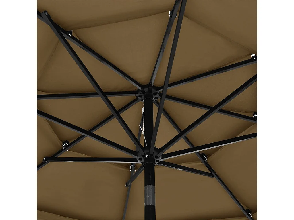 Sonnenschirm mit Aluminium-Mast 3-lagig Taupe 3 m