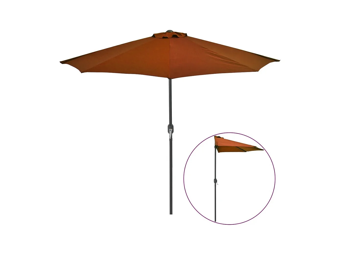 Parasol de balcon mât en aluminium