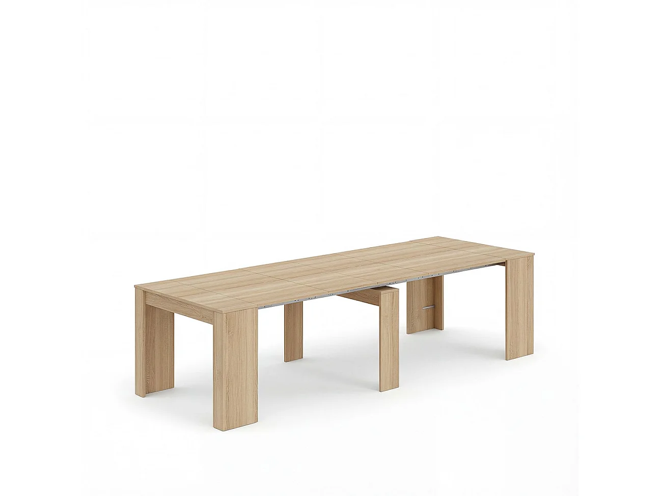 Mesa de consola extensível Denis em carvalho canadiano 50-235 cm