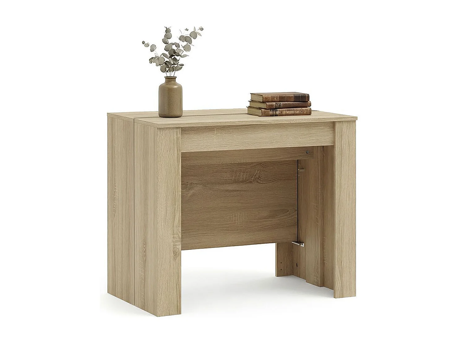 Mesa de consola extensível Denis em carvalho canadiano 50-235 cm Carvalho canadiano