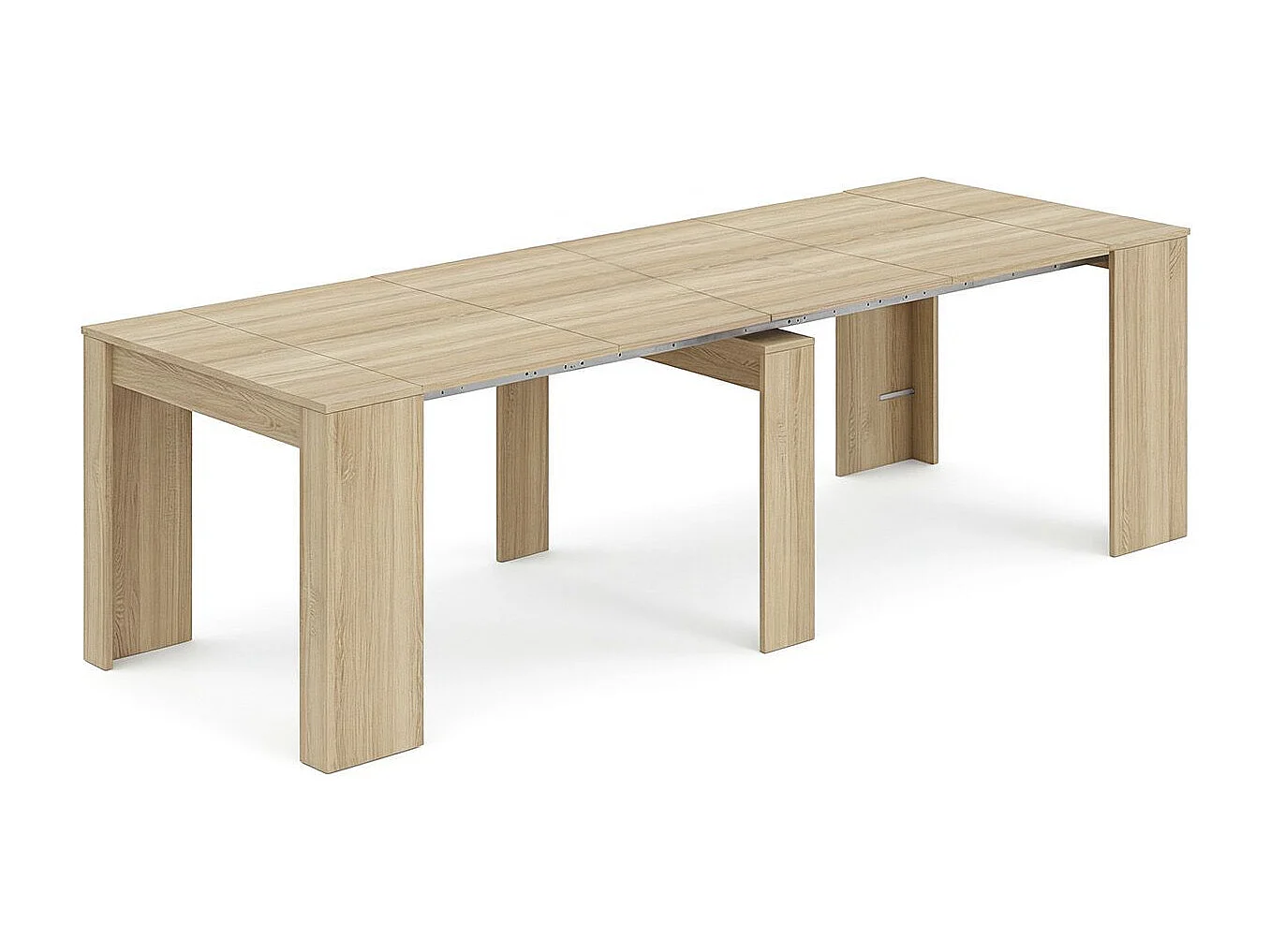 Mesa de consola extensível Denis em carvalho canadiano 50-235 cm Carvalho canadiano