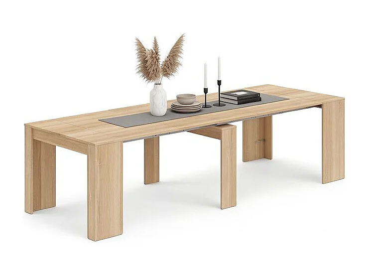 Mesa consola extensible Denis en roble canadian 50-235 cm Roble Canadian