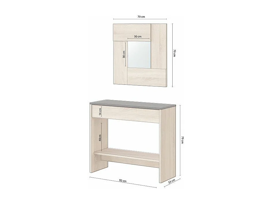 Mueble de recibidor consola Ona Roble Canadian - Óxido