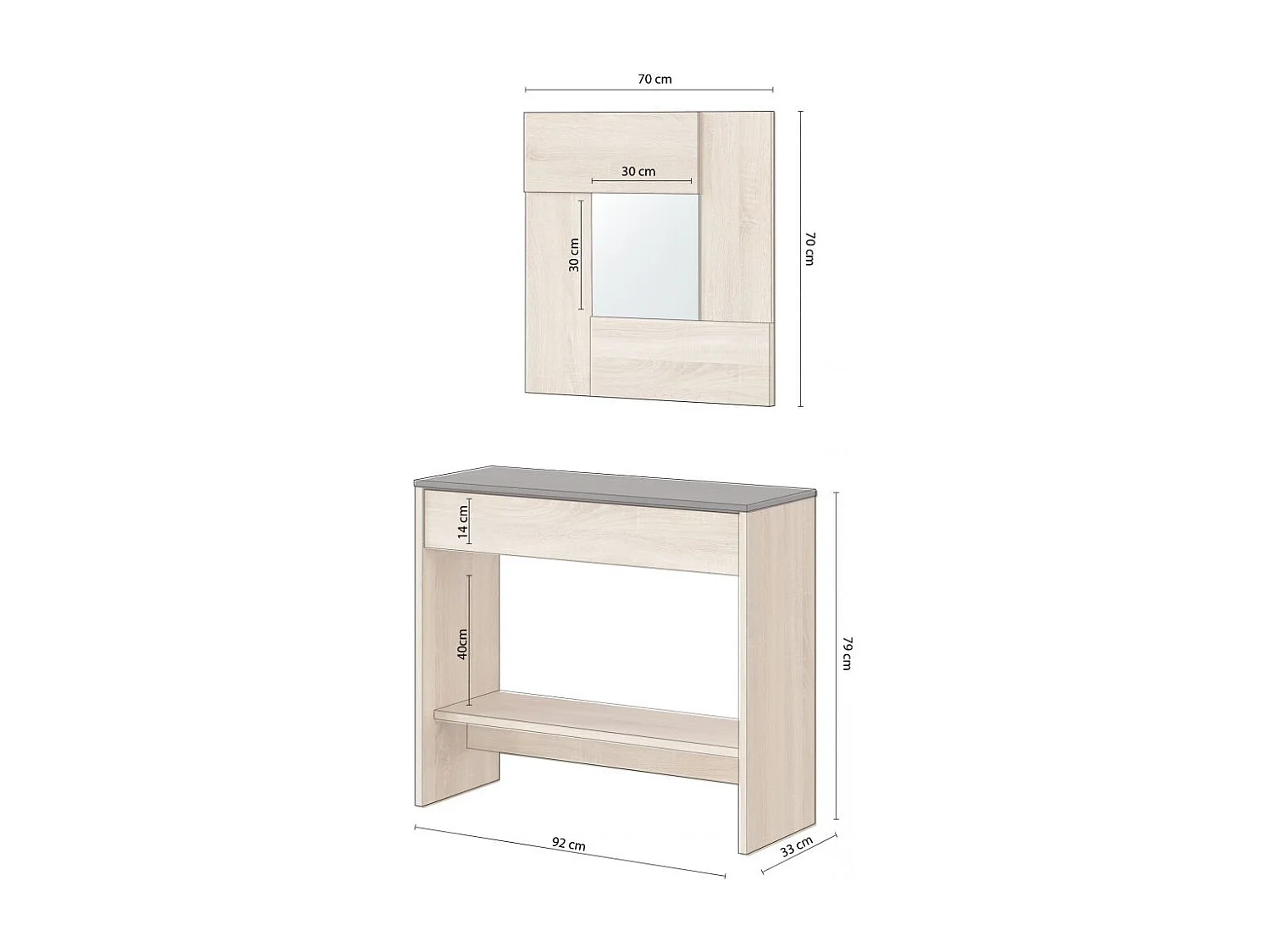 Mobiliário de corredor com conola Ona