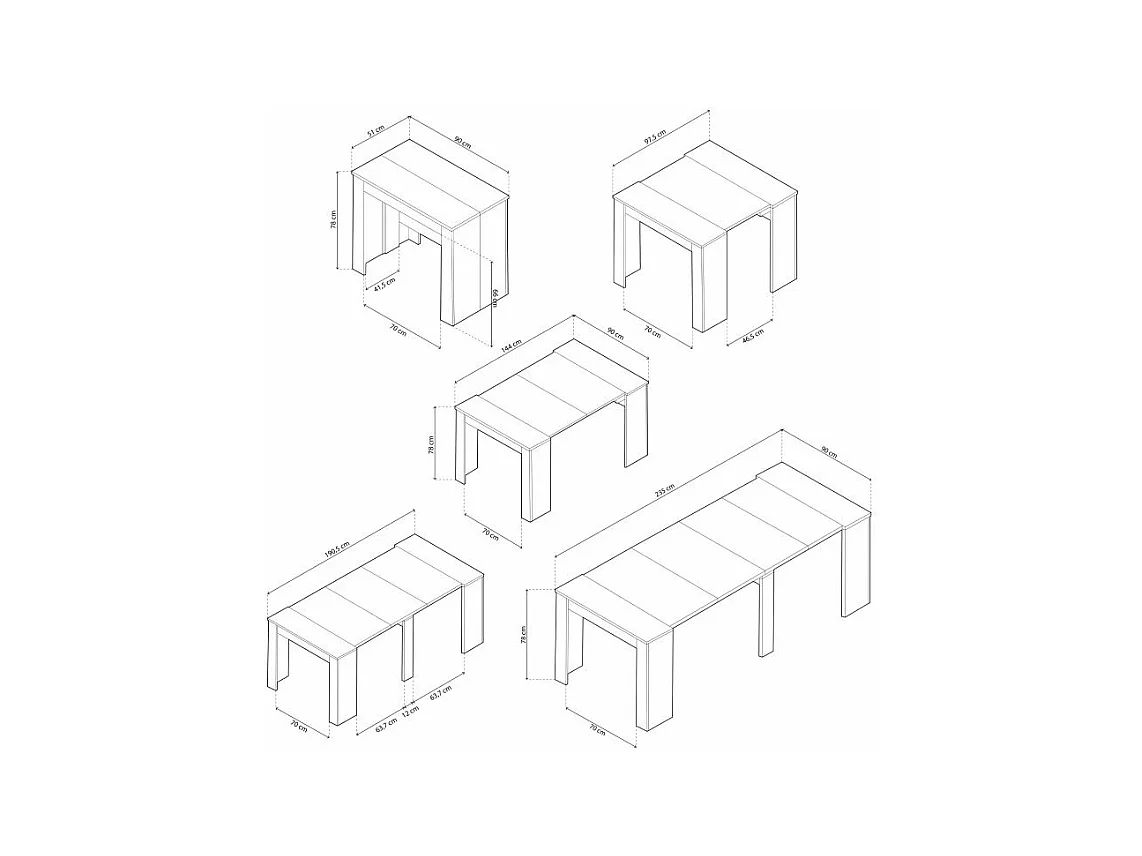 Mesa consola extensible Denis Cemento