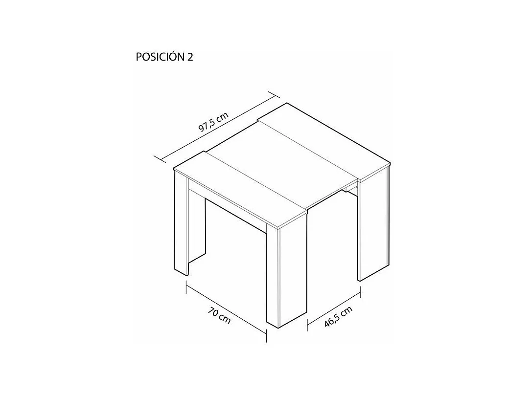 Mesa consola extensible Denis Cemento