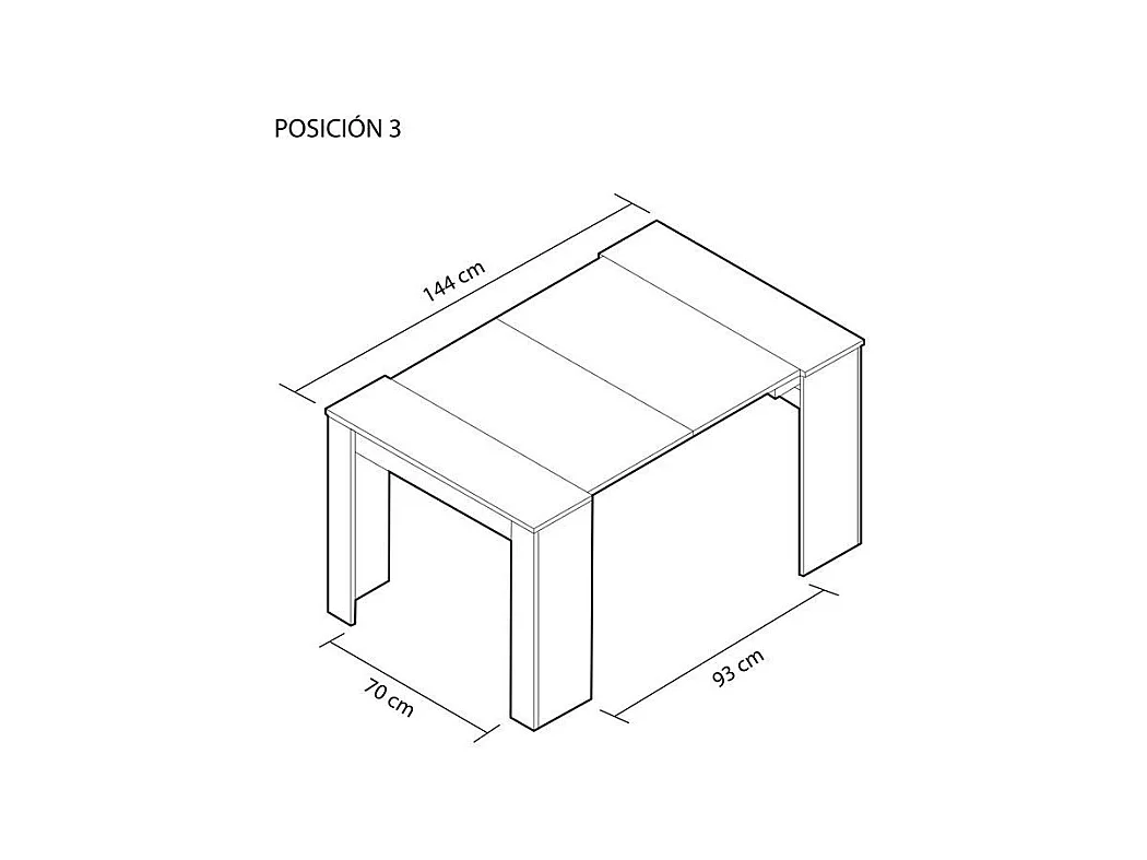 Mesa consola extensible Denis Cemento