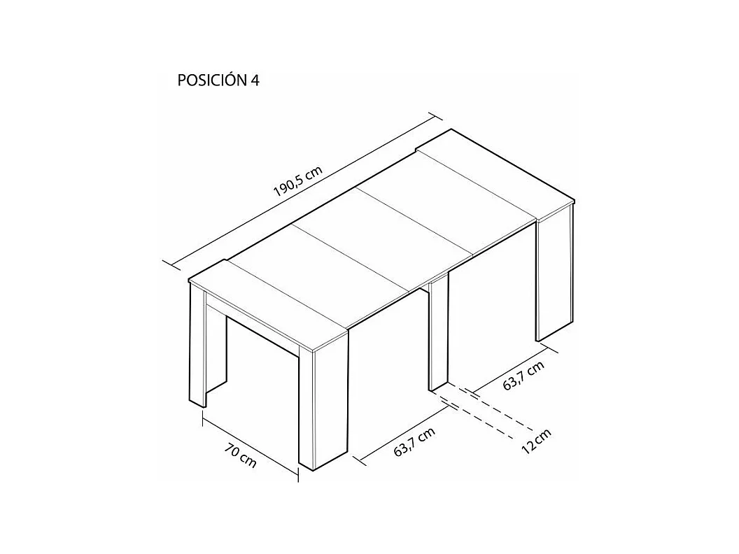 Mesa consola extensible Denis Cemento