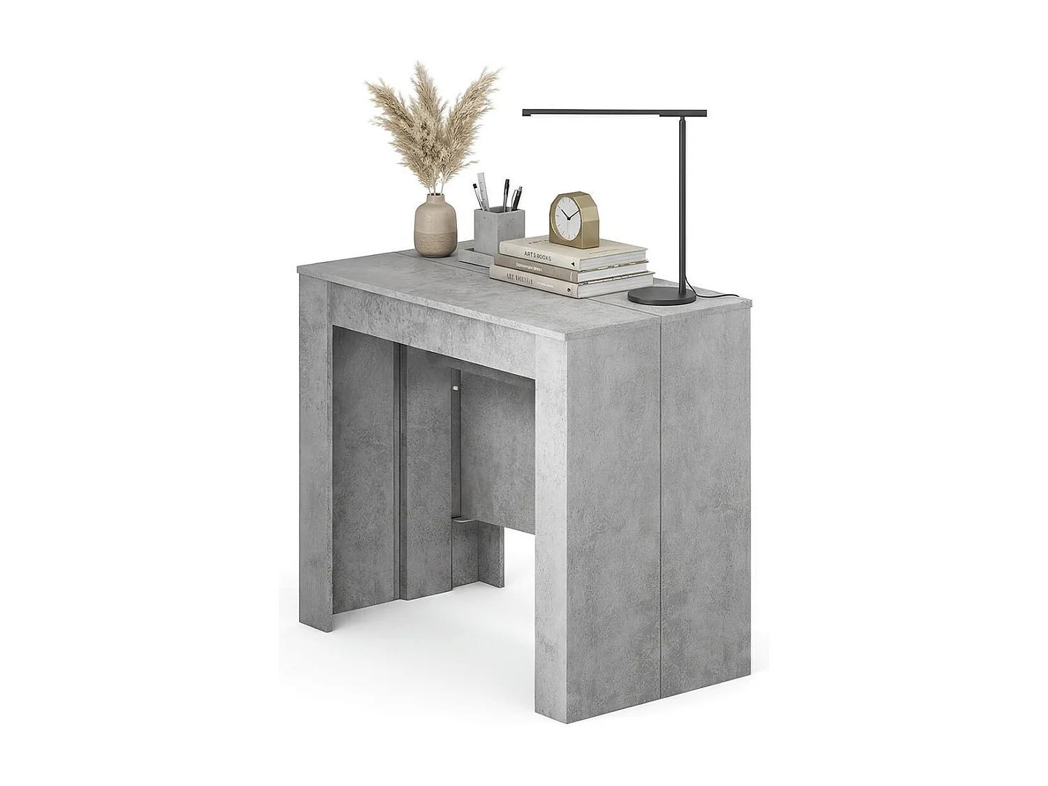 Mesa de consola extensível Denis em betão 50-235 cm Cimento