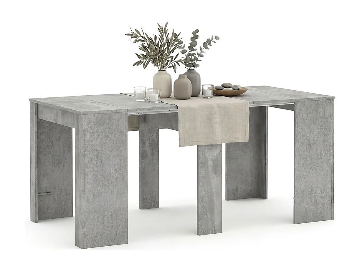 Mesa de consola extensível Denis em betão 50-235 cm Cimento