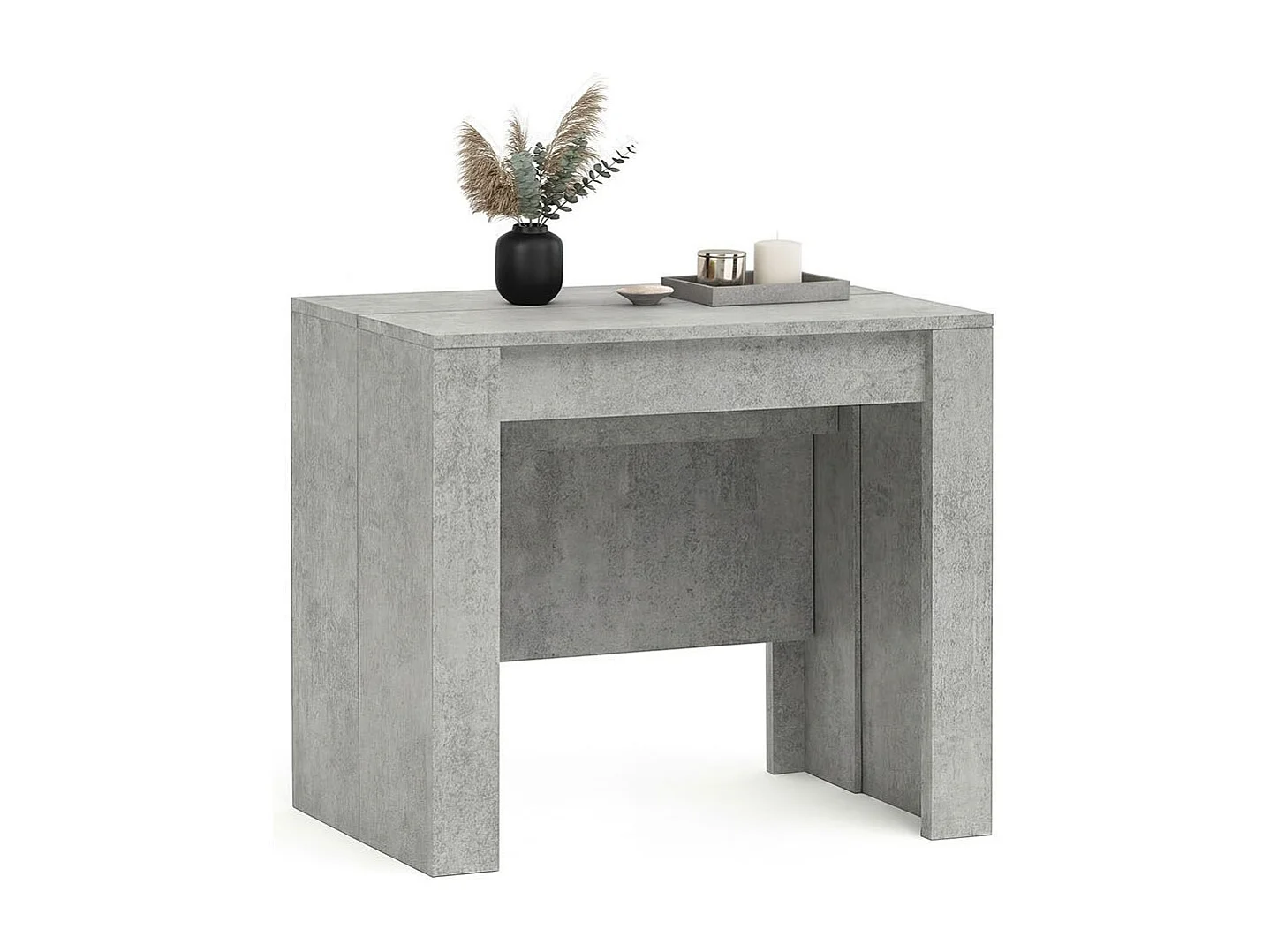 Mesa de consola extensível Denis em betão 50-235 cm Cimento