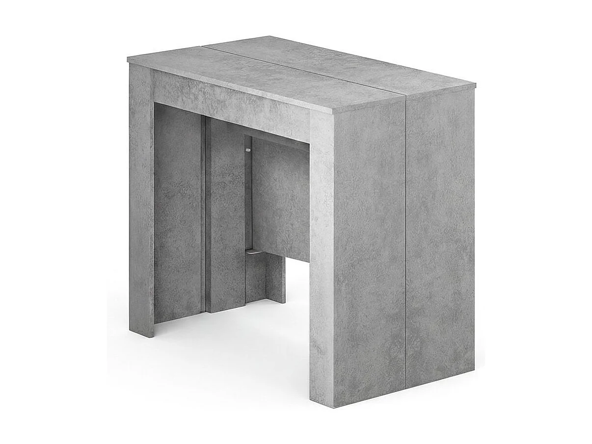 Mesa de consola extensível Denis em betão 50-235 cm Cimento