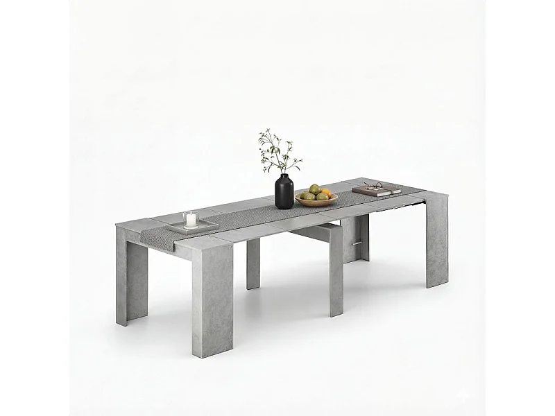 Mesa consola extensible Denis en cemento 50-235 cm Cemento