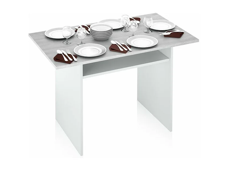 Mesa consola extensible Verti Blanco Artik (Blanco Mate) - Gris Cemento