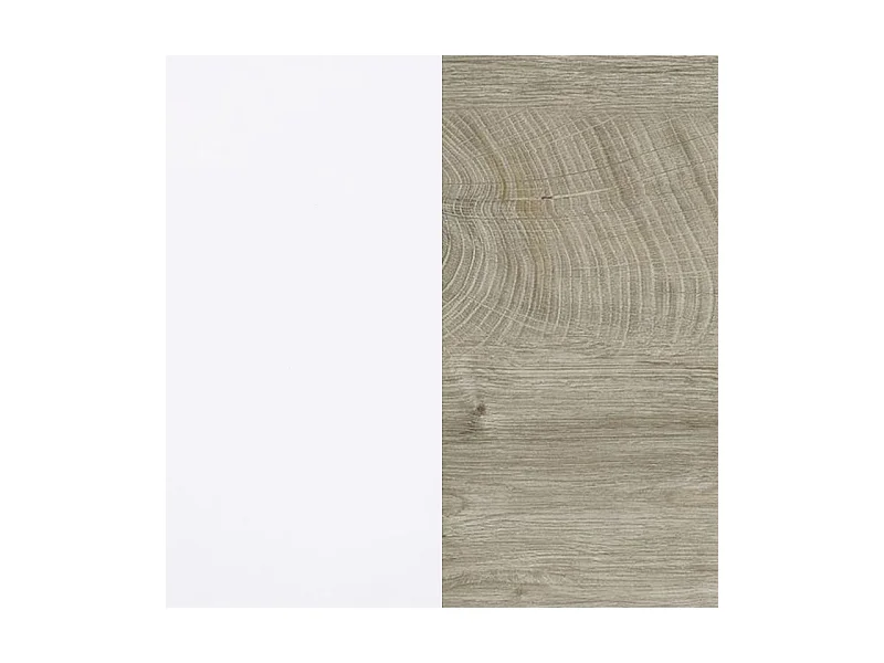 Mueble de recibidor con espejo Derek Blanco Artik (Blanco Mate) – Roble Alaska