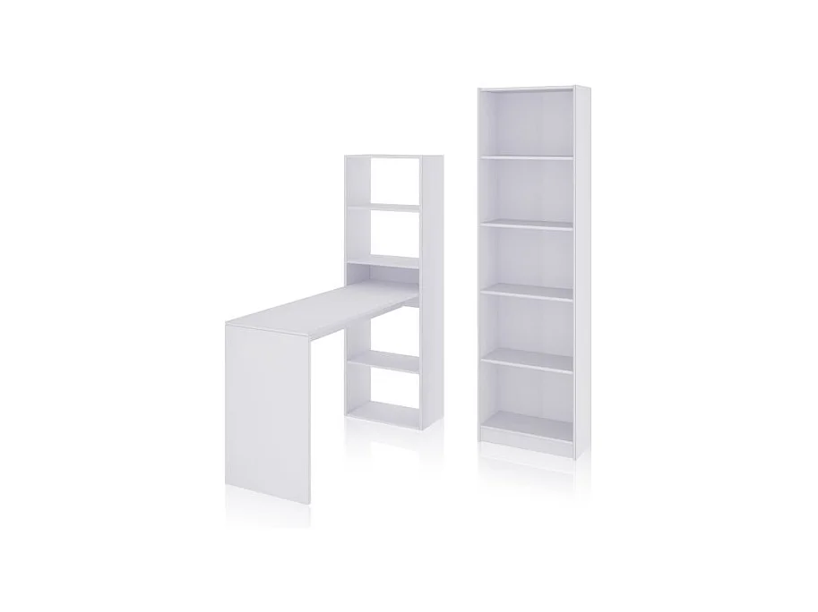 Pack escritorio y estantería Cosmic Plus Blanco Artik (Blanco Mate)