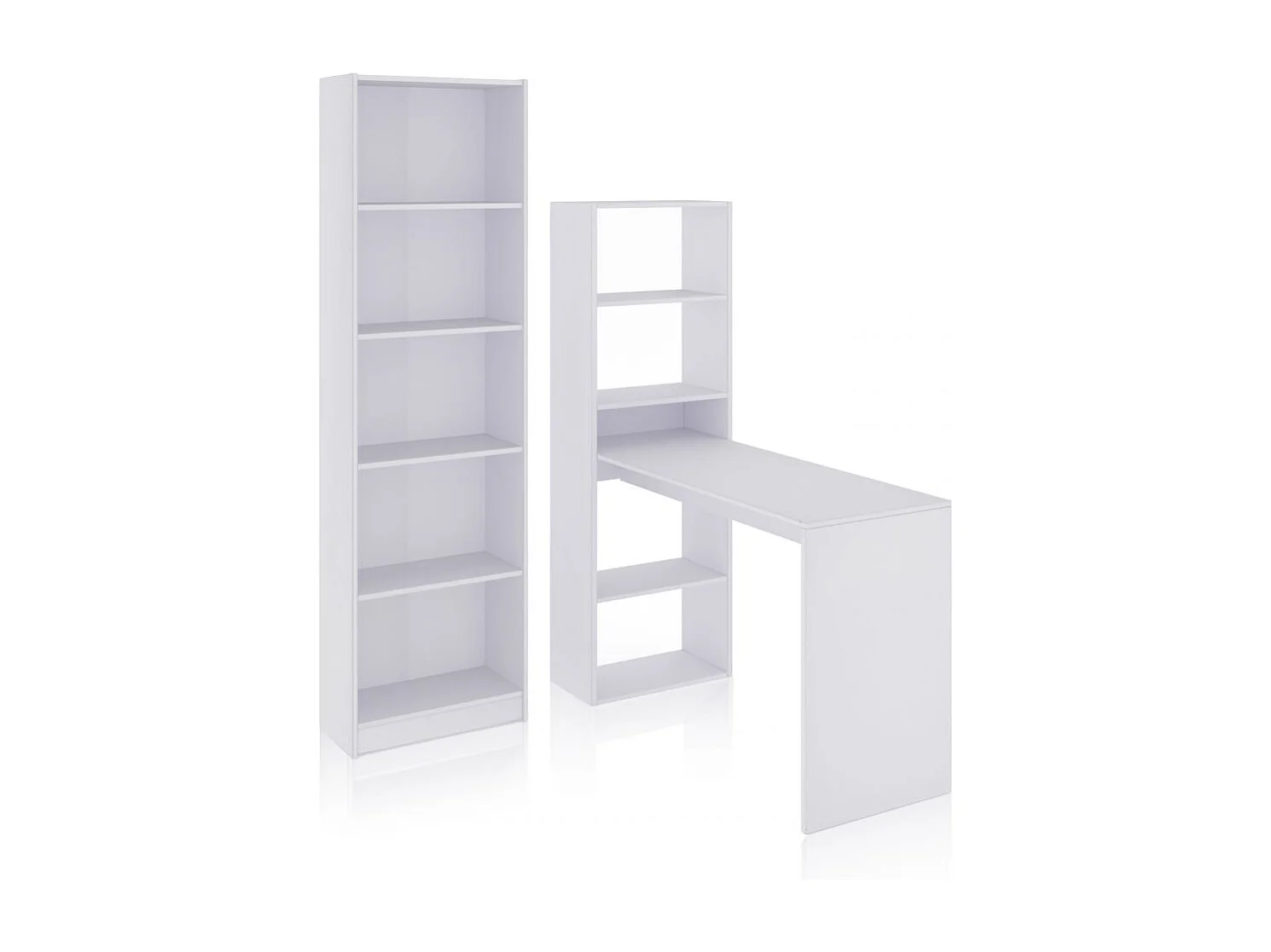 Pack escritorio y estantería Cosmic Plus Blanco Artik (Blanco Mate)