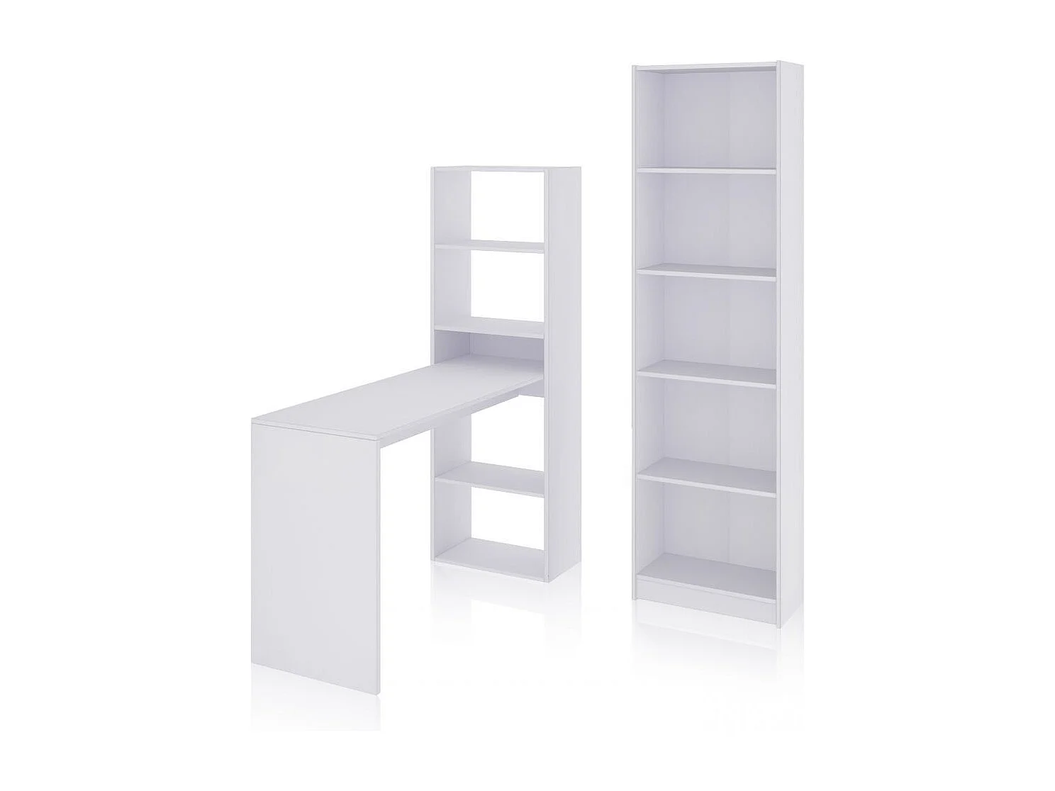 Pack escritorio y estantería Cosmic Plus Blanco Artik (Blanco Mate)