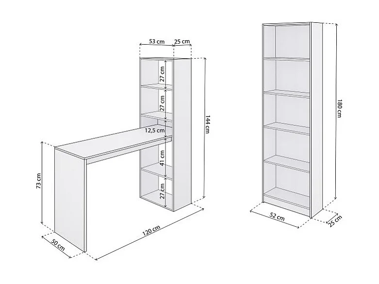 Pack escritorio y estantería Cosmic Plus Blanco Artik (Blanco Mate)