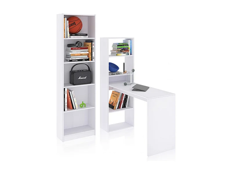 Pack escritorio y estantería Cosmic Plus Blanco Artik (Blanco Mate)