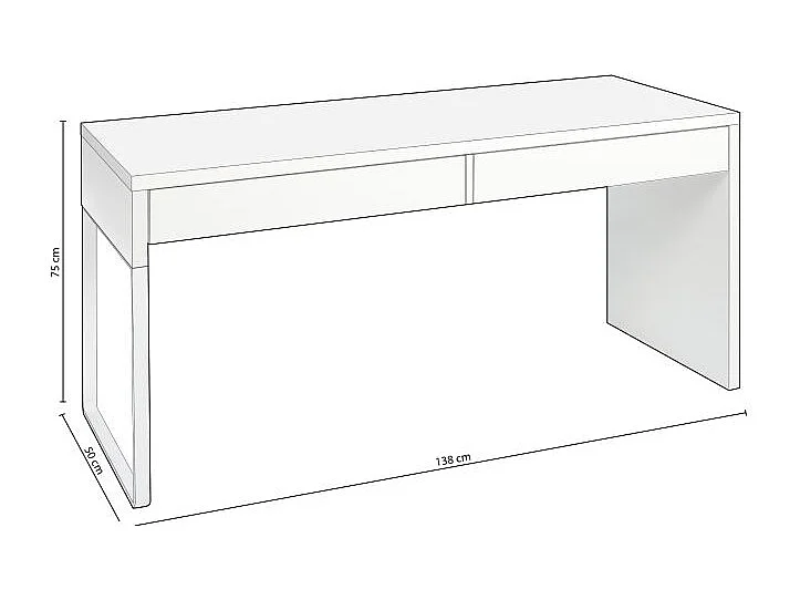 Mesa de escritorio Roxy Blanco Artik (Blanco Mate)