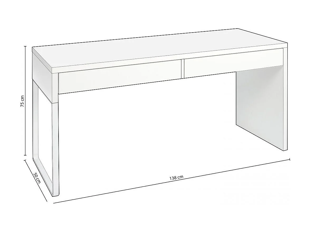 Mesa de escritorio Roxy Blanco Artik (Blanco Mate)