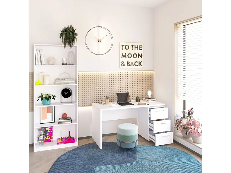 Mesa de escritorio Sasha Blanco Artik (Blanco Mate)