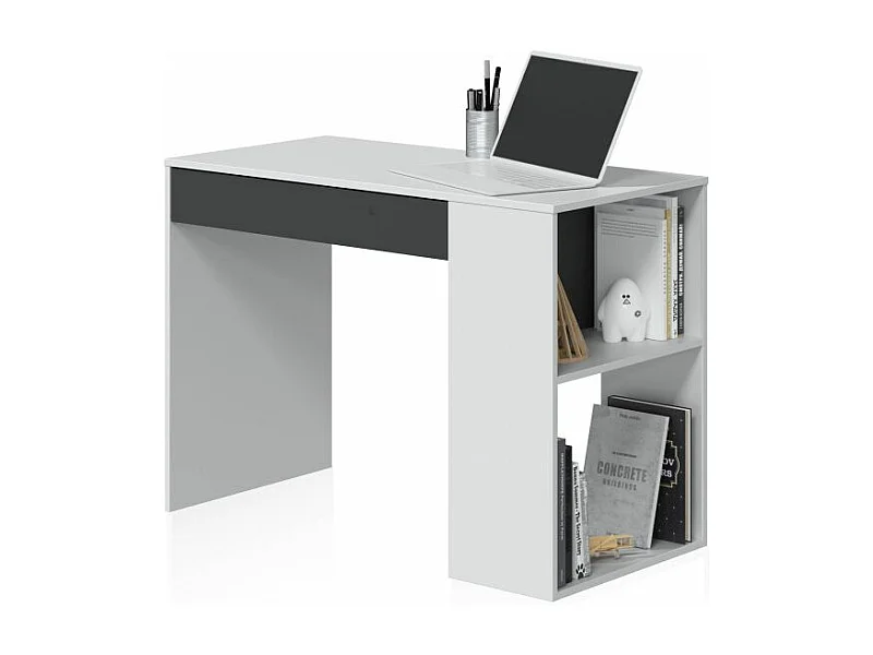 Mesa de escritorio Adam Blanco Artik (Blanco Mate) - Gris Antracita